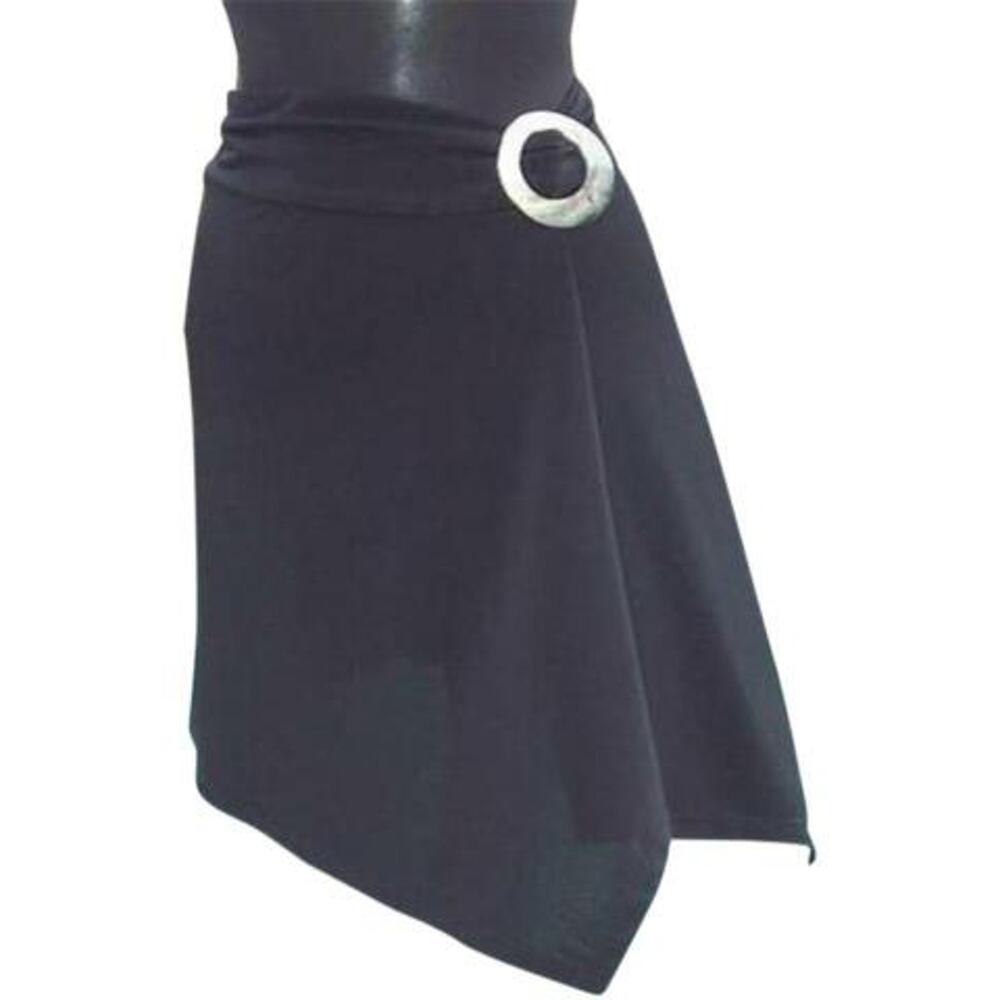 Cache Mother Of Pearl Self Belt Buckle Asymmetrical Stretch Skirt $118 New NWT